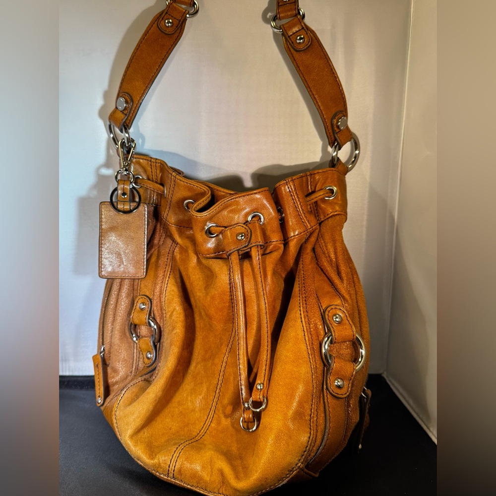 Tignanello Tan Leather Shoulder Bag